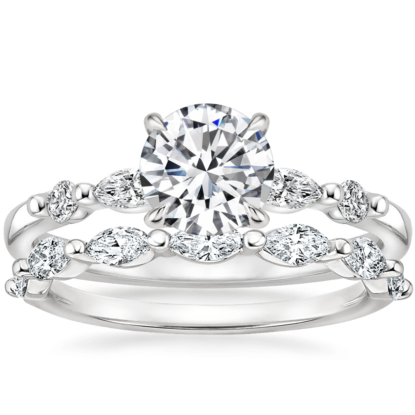 18K White Gold Petite Versailles Diamond Ring 1 6 ct. tw. with